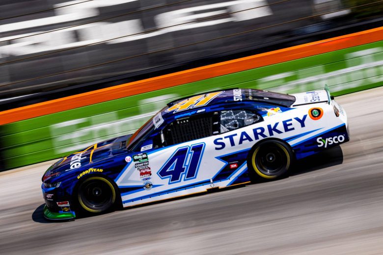 Sam Mayer drives at Bristol.