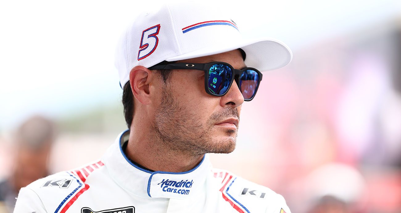 kyle larson looks on
