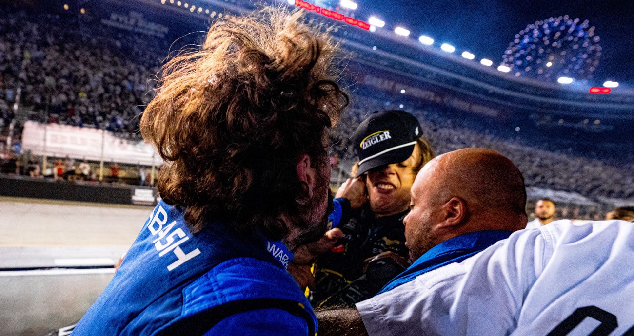 Ryan Blaney punches Carson Hocevar in a fight after a NASCAR race at Bristol.