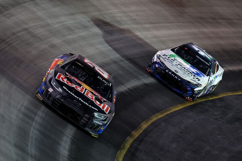 Connor Zilisch and John Hunter Nemechek drive at Bristol.