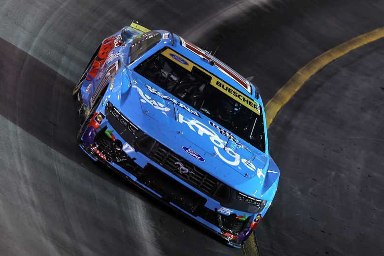 Chris Buescher drives at Bristol.