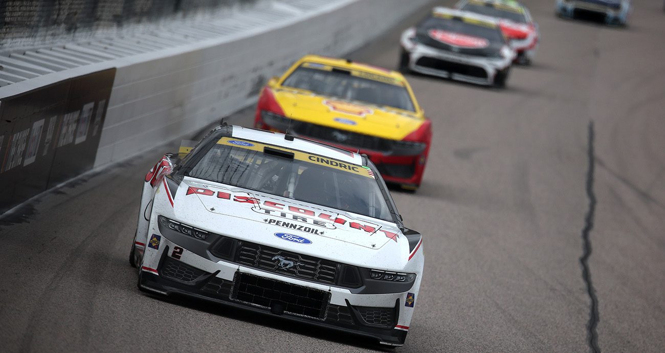 austin cindric drives on track at kansas speedway