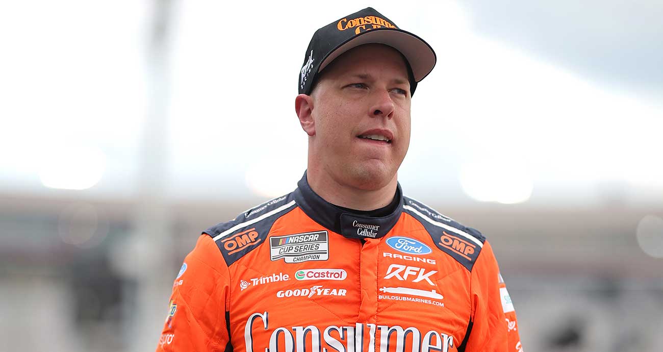 Brad Keselowski walks the grid at Bristol Motor Speedway