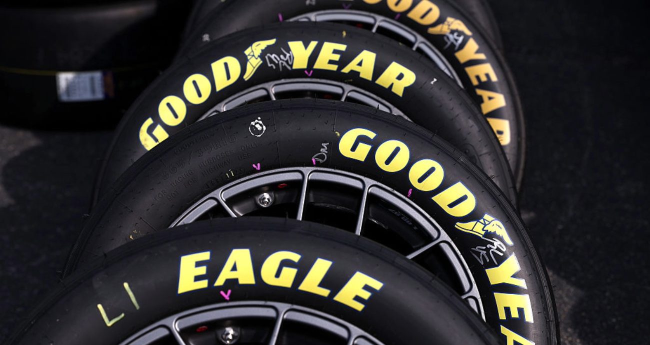 A general view of Goodyear tires.