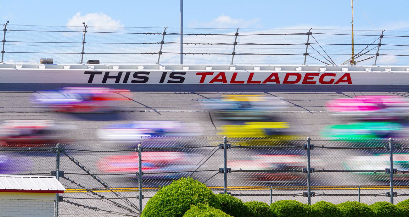 NASCAR Cup Series racing at Talladega.