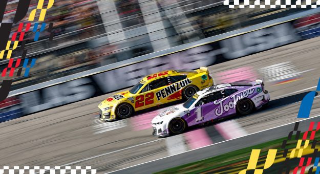 Logano catches Chastain late, wins at Las Vegas