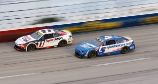 Promo Image for Larson on racing Hamlin: 'It makes you try harder to beat him'