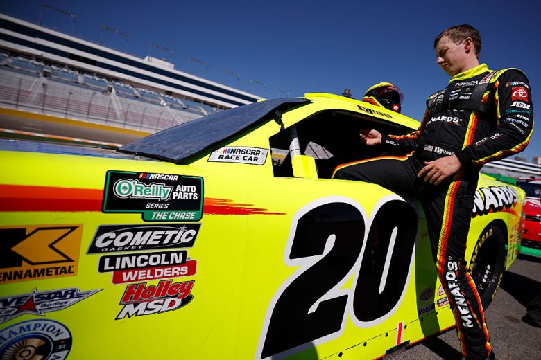 Brandon Jones enters his car at Las Vegas.