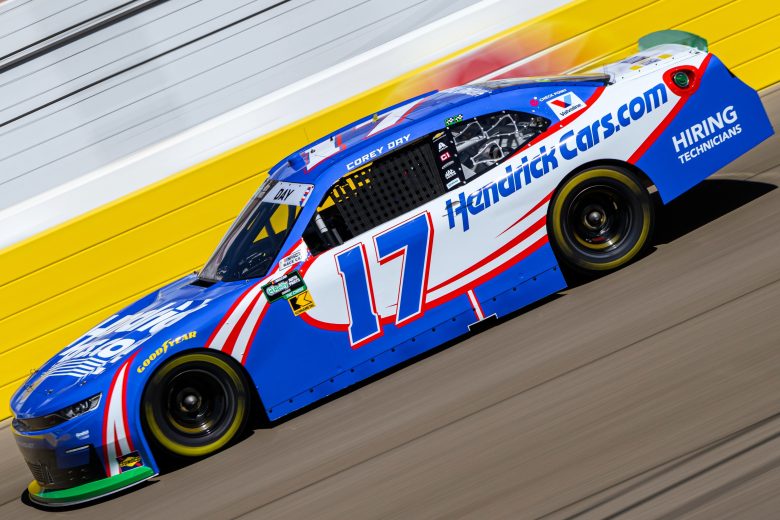 Corey Day drives at Las Vegas.