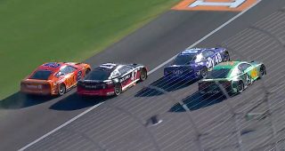 Promo Image for Pass in the grass! Cindric goes four-wide in bold Vegas move