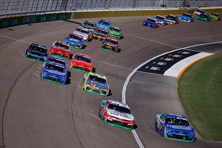 A general view of racing at Las Vegas.