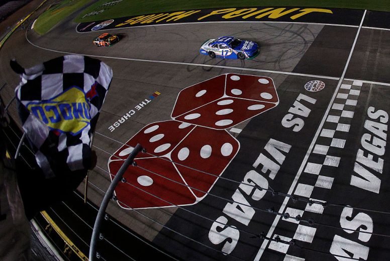 Corey Day takes the checkered flag at Las Vegas.