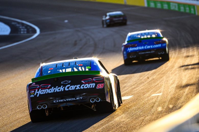 A general view of racing at Las Vegas.