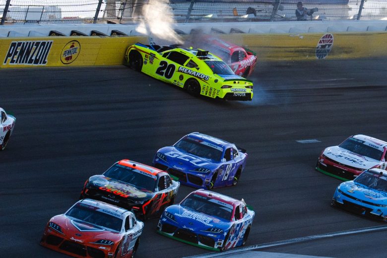 A general view of racing at Las Vegas.