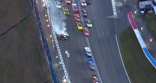 Promo Image for Late Charlotte restart triggers multitruck wreck