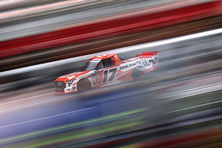 Gio Ruggiero drives at Charlotte.
