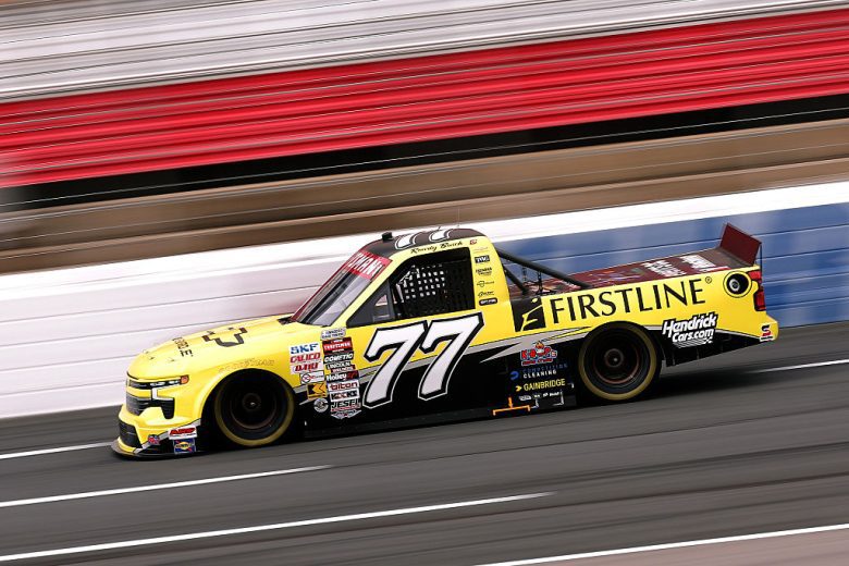 Rajah Caruth drives at Charlotte.