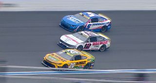 Promo Image for Christopher Bell goes three-wide to take lead on Charlotte restart