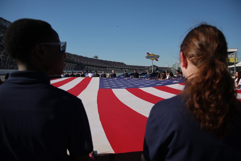 American flag displayed at Talladega.