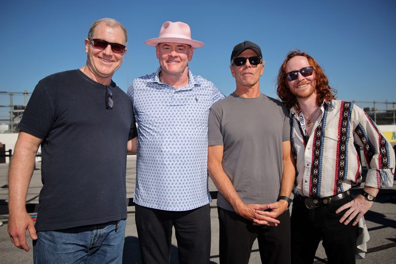 Actors from Talladega Nights appear at the NASCAR Craftsman Truck Series race.