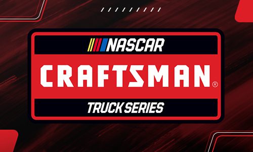 NASCAR CRAFTSMAN Trcuk Series logo featuring bold text and red, yellow, and blue NASCAR stripes on a textured background.