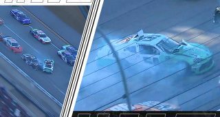 Promo Image for Burton, Gray collide battling for lead, trigger multicar wreck
