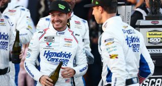 Promo Image for Improbable Talladega rally, dazzling finish lift Larson to brink of title