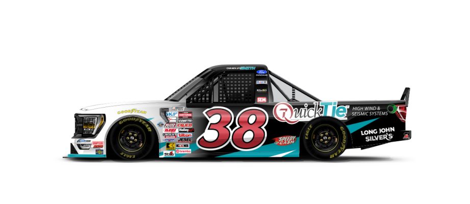 A graphic depicting the No. 38 Ford.