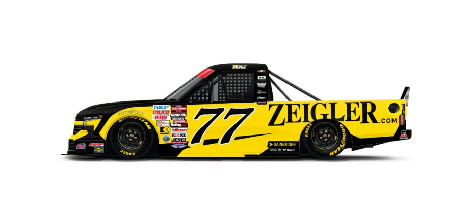 A graphic depicting the No. 77 Chevrolet.
