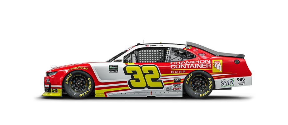 A graphic depicting the No. 32 Chevrolet.