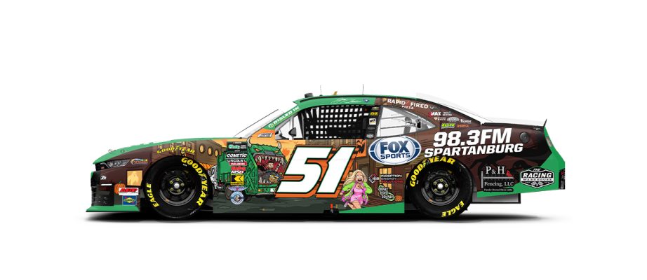 A graphic depicting the No. 51 Chevrolet.