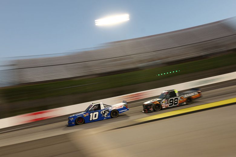 Corey LaJoie and Jake Garcia drive at Martinsville.