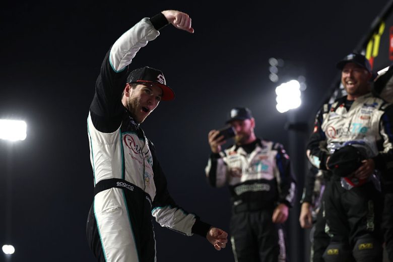 Chandler Smith celebrates in Victory Lane at Martinsville.