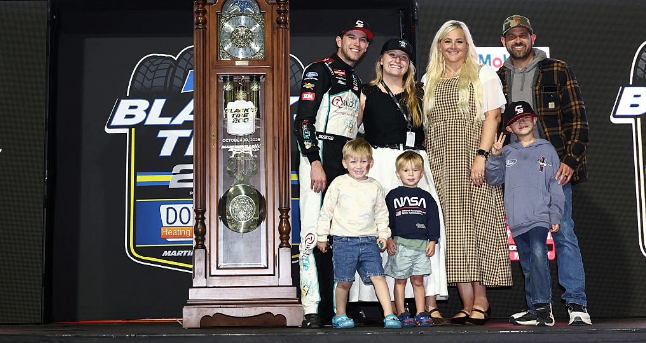 Chandler Smith celebrates in Victory Lane at Martinsville.
